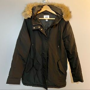 Old Navy Coat with fur trimmed hood